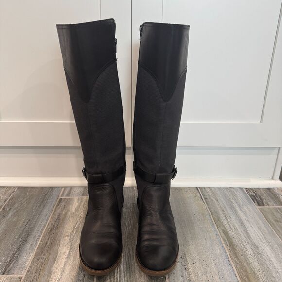 Merrell Adaline Tall Leather Riding Boots w/Zip&Buckle Black Womens Select Grip